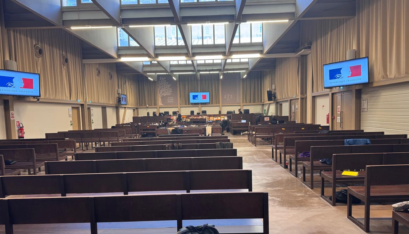 La salle des procès hors normes du tribunal judiciaire de Marseille, où s'est tenu le procès Apollonia